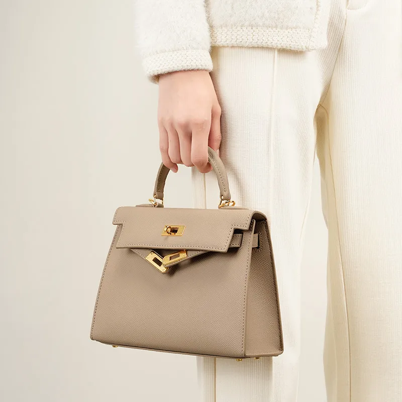 MAKOM BAGS - Fashionable Mini Leather Kelly Bag