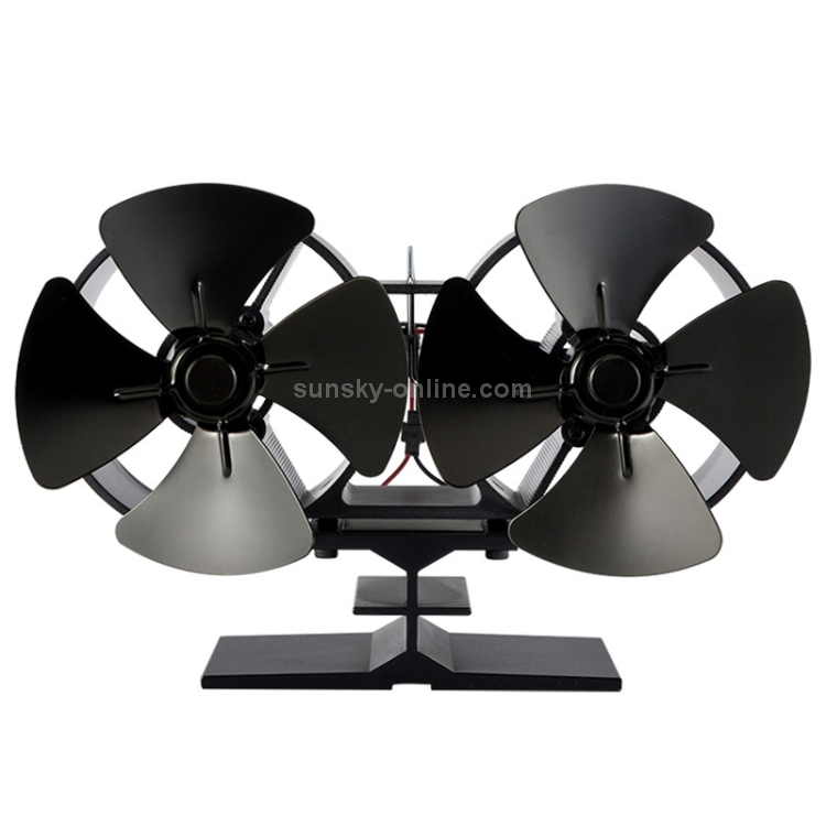 Double Head 8-Blade Aluminum Heat Powered Fireplac