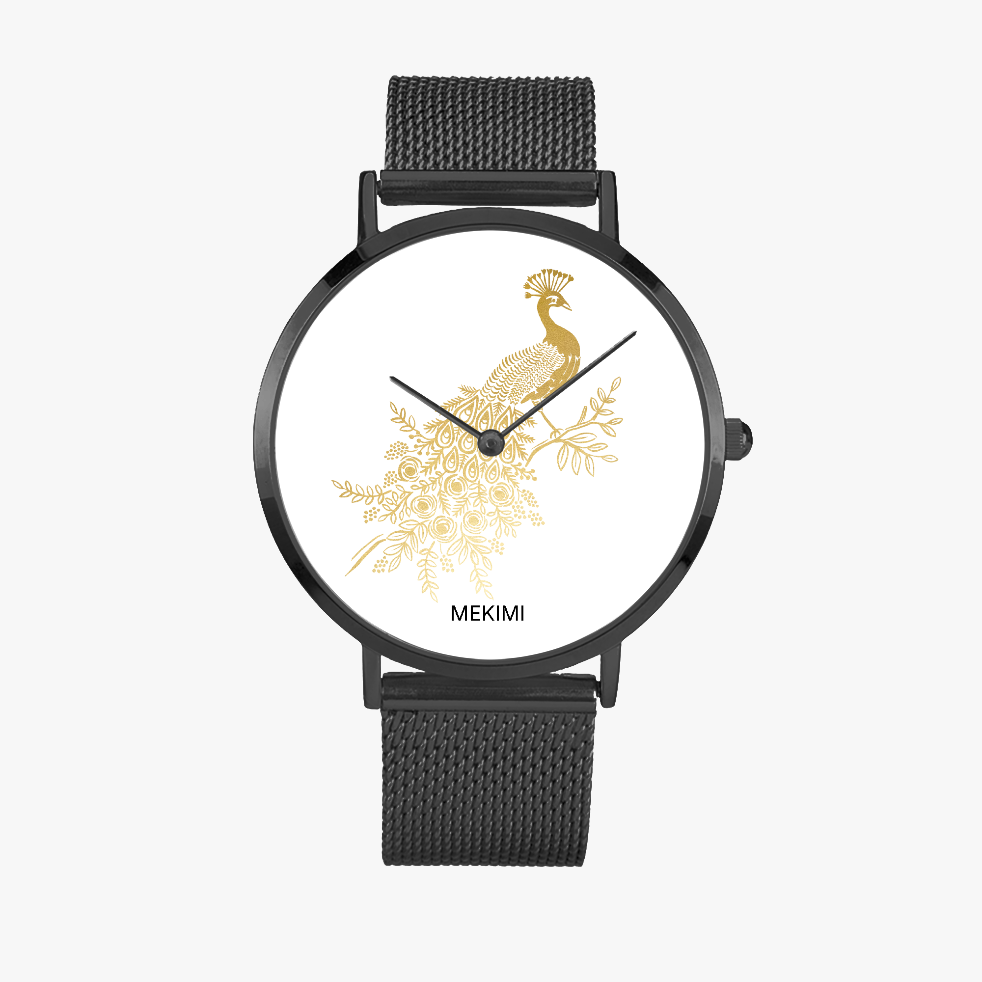 MEKIMI WATCH- Golden Peacock Artwork Watch