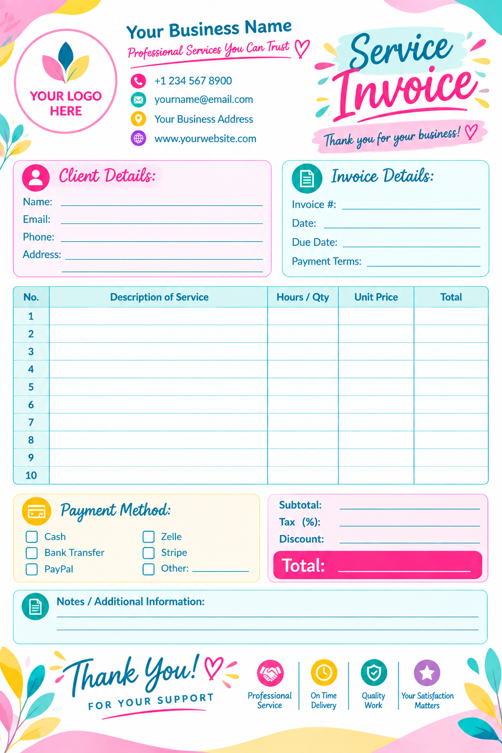 6-Page Invoice Template Bundle