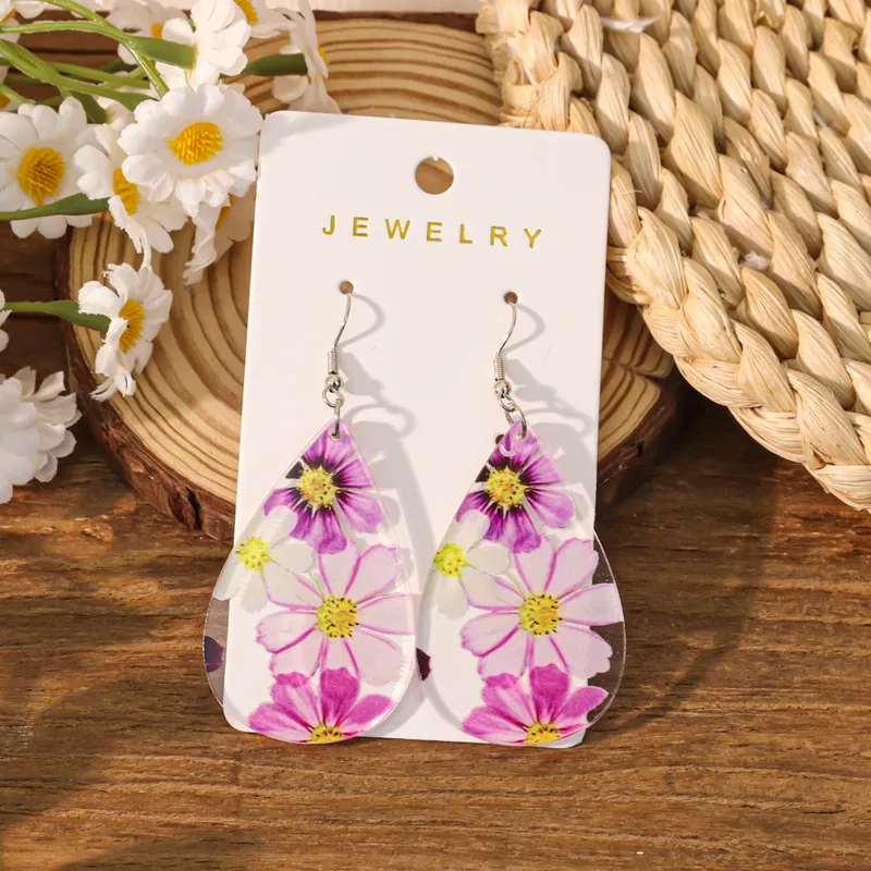 MEKIMI JEWELRY- Flower Acrylic Earrings