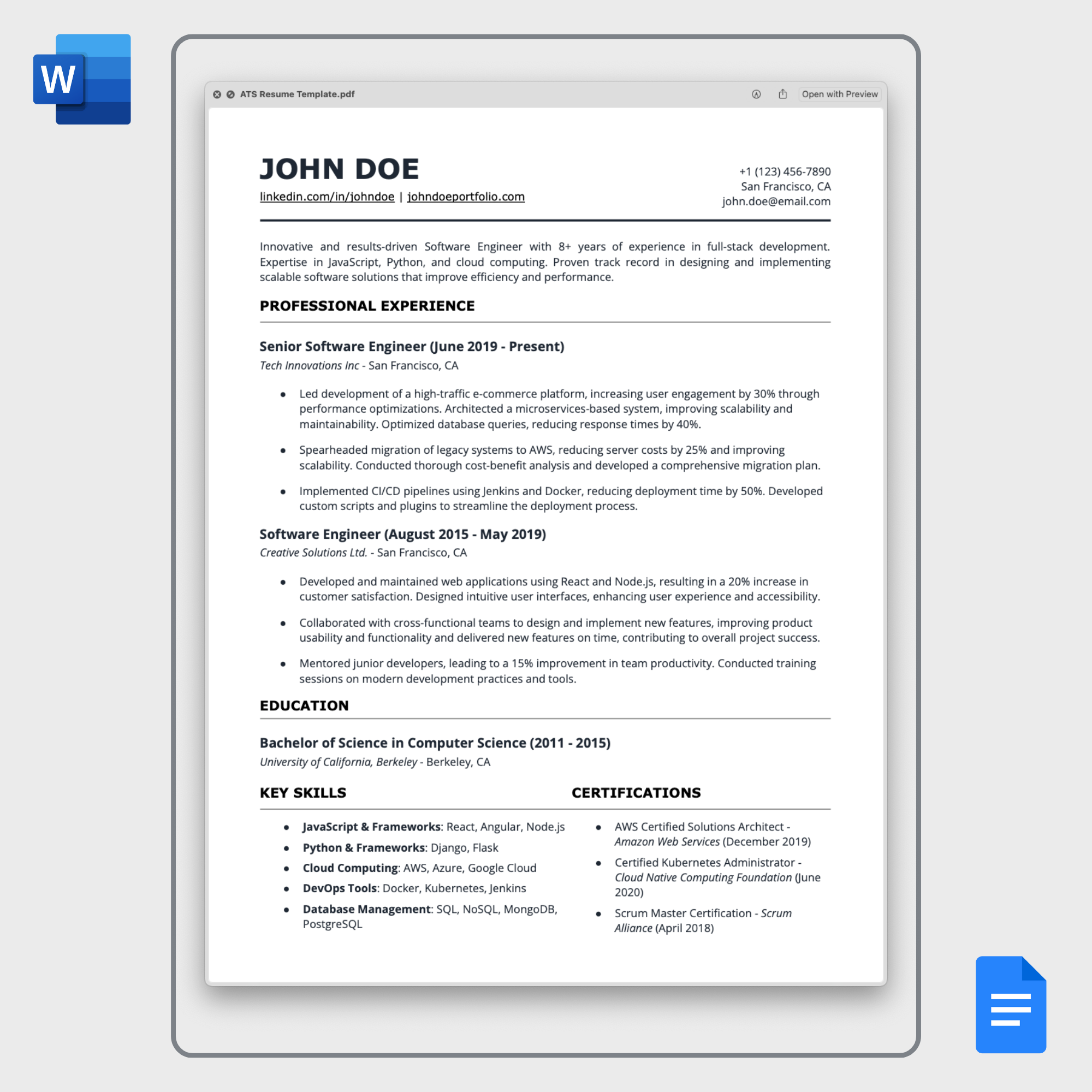 ATS Optimized Resume Template
