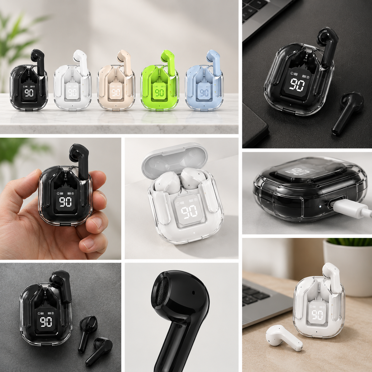 Wireless Bluetooth Earbuds - Touch Control, Noise