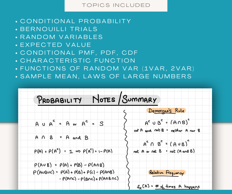 Probability and Statistics Notes: Handwritten