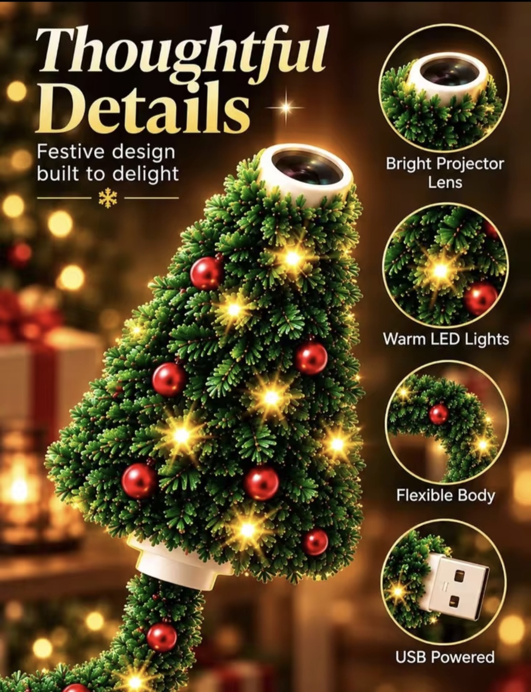 Christmas tree ceiling projector