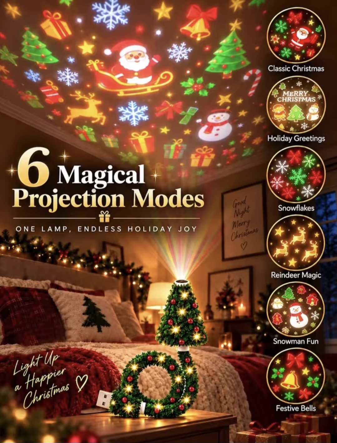 Christmas tree ceiling projector